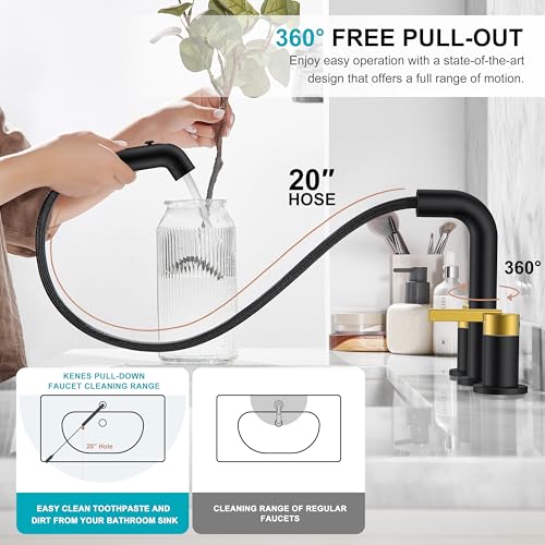 Widespread Bathroom Faucet with Sprayer
