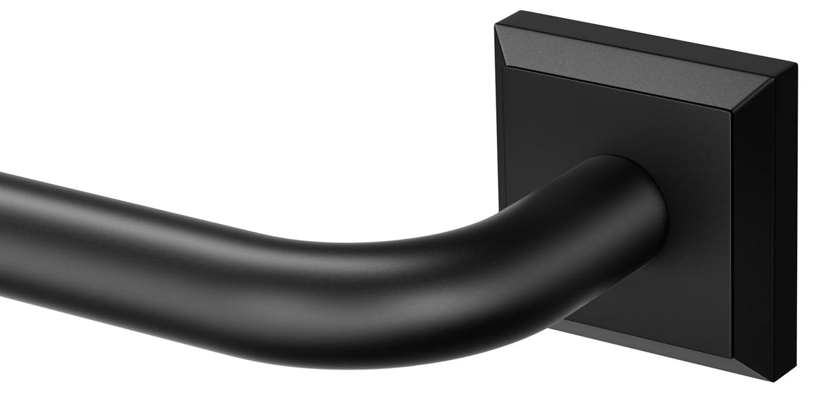 Black Curtain Rods for Windows 66 (Black / 66"-184")