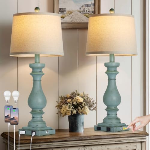 29" Tall Farmhouse Table Lamp for Living Room Side Table