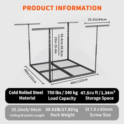 4x8 Overhead Garage Storage Rack
