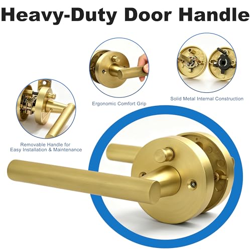 Privacy Door Handle with Lock (Matte Gold)