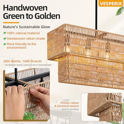 Large Rattan Chandelier