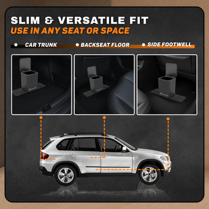 Car Trash Can (Gray with Lid / Medium)