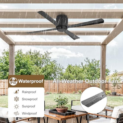 Flush Mount DC Ceiling Fan without Light