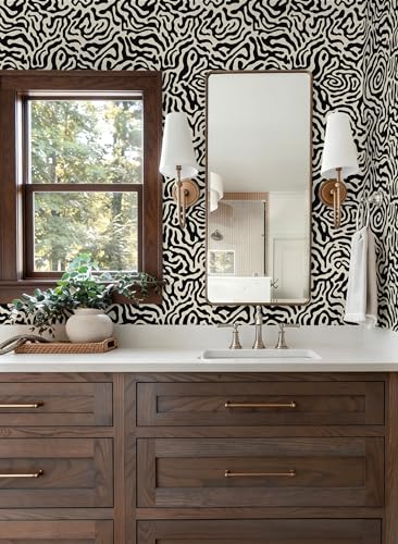 Abstract Geometric Stripes Peel and Stick Wallpaper