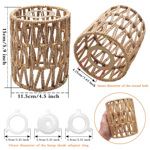 Rattan Lamp Shade Boho Woven Pendant Light Shade