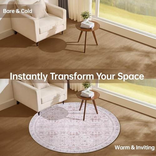 Round Rug 4ft (Pink / 4' (Round))