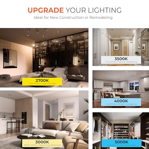 LT Indoor Outdoor 6 in LED Recessed Lighting Light Housings with Selectable Color Temperature