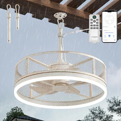 Smart Waterproof Gazebo Ceiling Fan with Light
