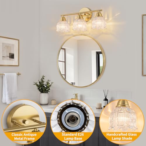 Bathroom Vanity Light with Clear Glass Shade