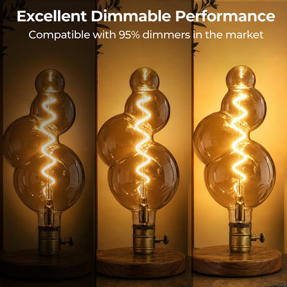Gourd Shape Decorative LED Bulb E26 Dimmable (4w-3000k Gray Huge Bubble(dimmable))