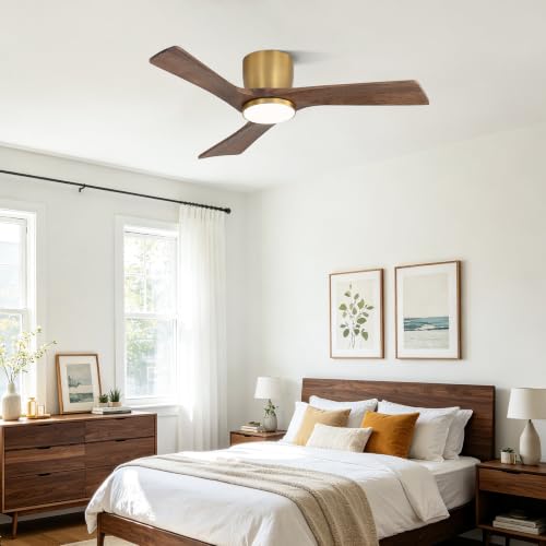 42 Inch Ceiling Fan with Light and Remote (Gold/Walnut / 42")
