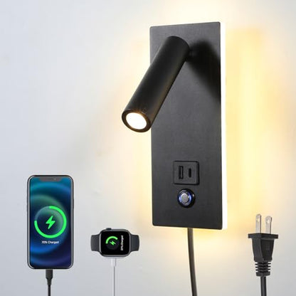 Wall Mounted Reading Light with USB