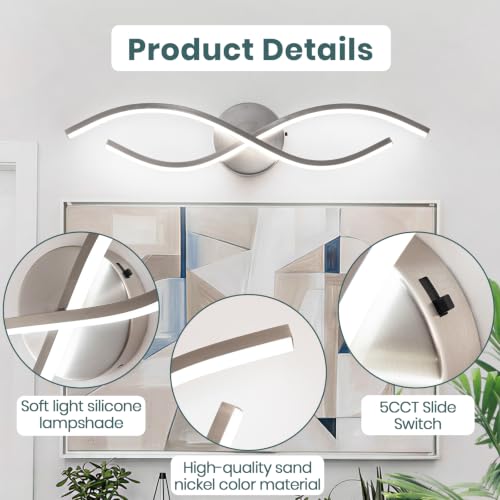 24 Inch Black Modern LED Vanity Light