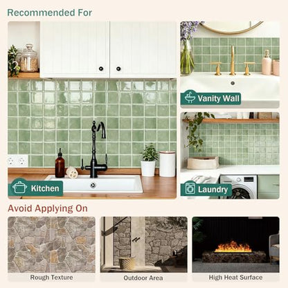 10 Sheet Zellige Look Peel and Stick Kitchen Backsplash