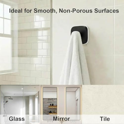 Suction Cup Hooks for Shower (Matte Black / 2 Pack)