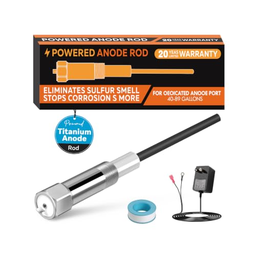 Powered Electric Anode Rod for Hot Water Heater; Reduces Scale