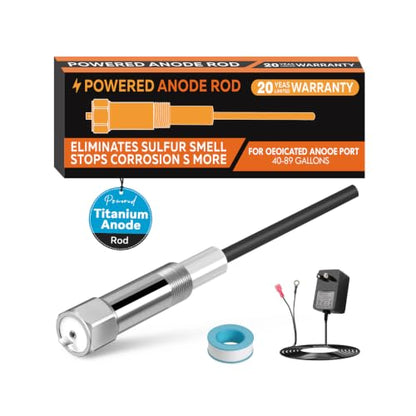 Powered Electric Anode Rod for Hot Water Heater; Reduces Scale