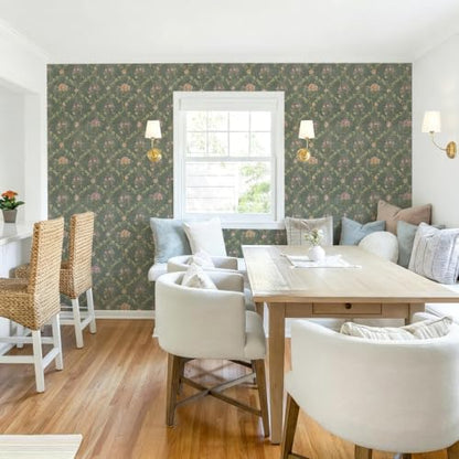 Floral Peel and Stick Wallpaper Boho Cantact Paper 16.9in×118in