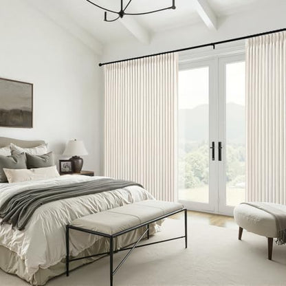 Pinch Pleated Linen Curtains Blackout 96 Inches Long 2 Panels Set for Living (Birch / 50"W x 96"L (Pack of 2))
