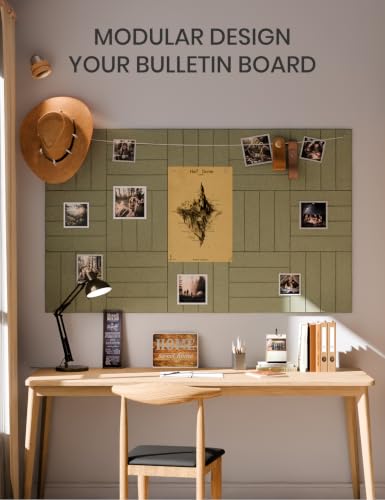 36" x 24" Large Felt Bulletin Board (Seaweed / Bold-stripe 6-pack)