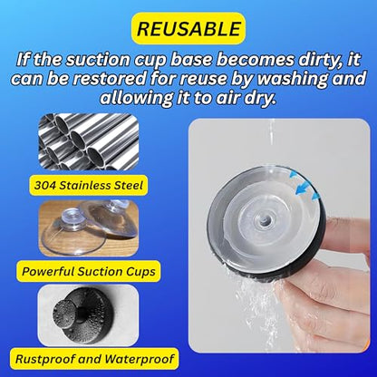 Suction Cup Hooks for Shower & Bathroom. Drill