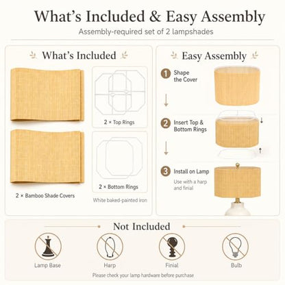 Natural Bamboo Square Lamp Shade (Natural Bamboo - Square)