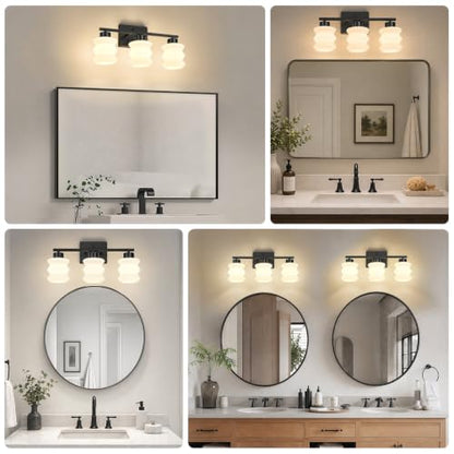 Modern Bathroom Light Fixtures (Black / 3-Light)