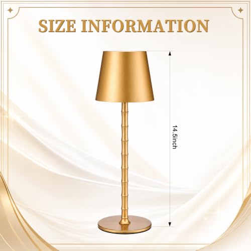 2 Pcs 14.5" Luxury Gold Bamboo Floor Lamp Metal Bamboo