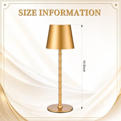 2 Pcs 14.5" Luxury Gold Bamboo Floor Lamp Metal Bamboo