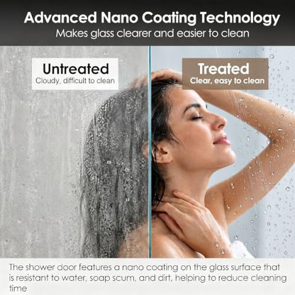 Pivot Shower Door 60x74 Matte Black