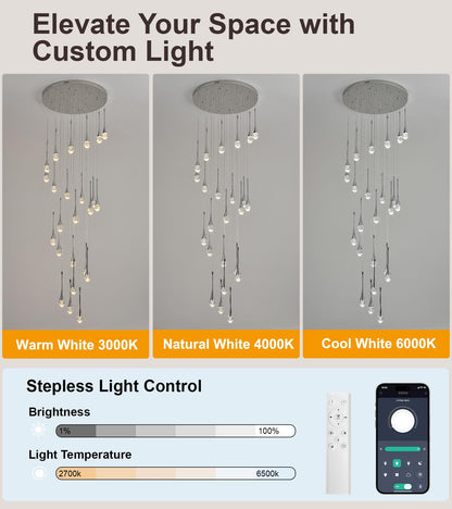 24 Lights Chrome Crystal Chandelier (Chrome / 24 Lights)