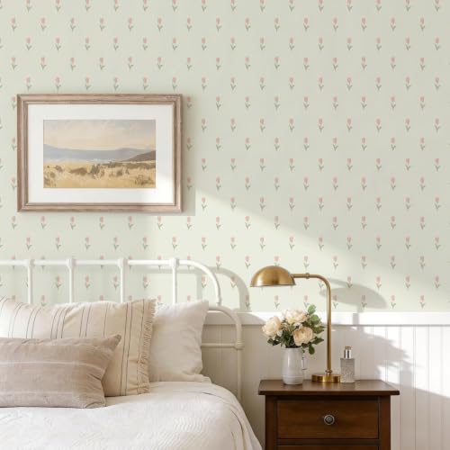 Wallpaper Peel and Stick Vintage Floral Contact Paper Removable Self Adheisve Wall Paper Renter Friendly for Cabinets Wall DIY Decor