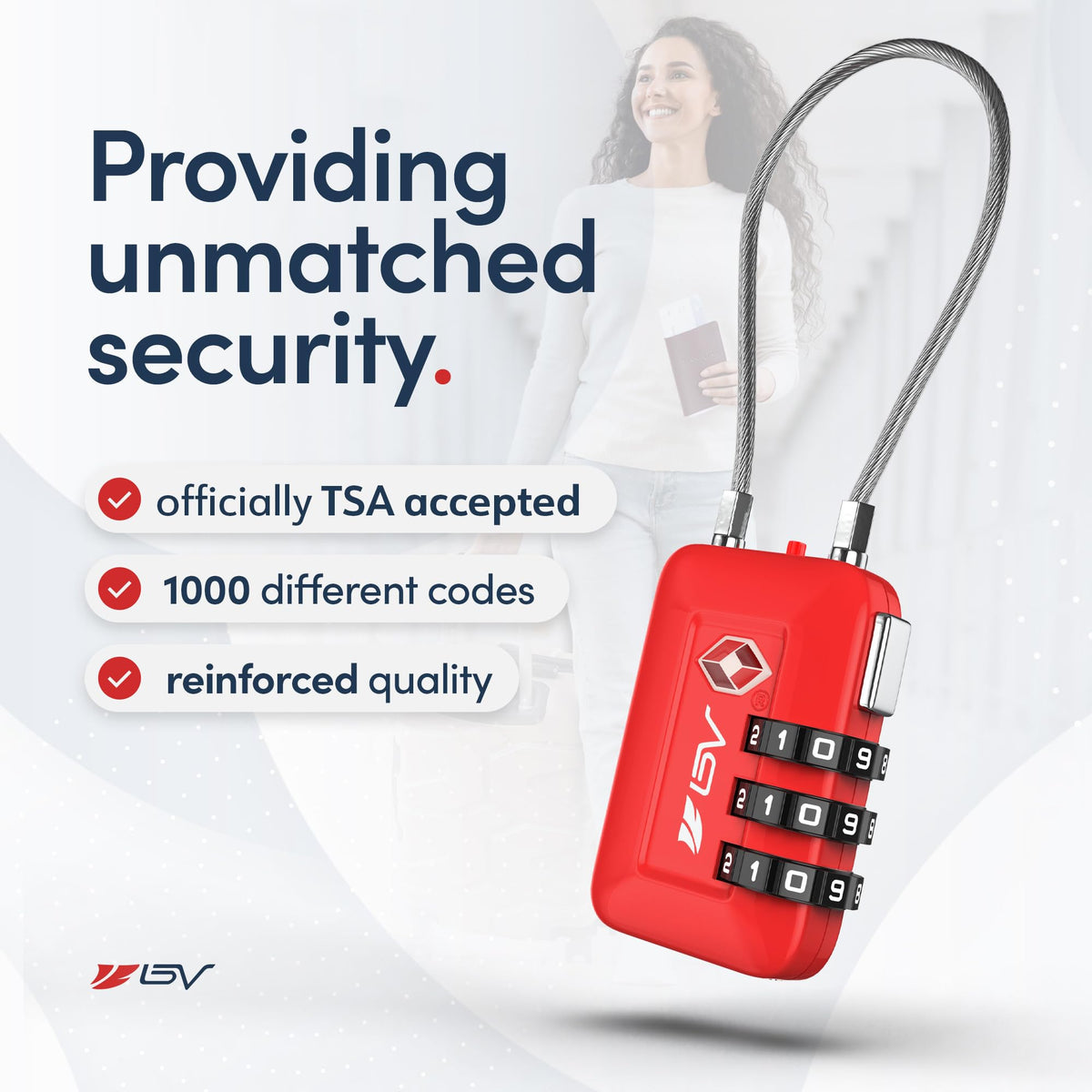 Luggage Locks TSA Accepted (Red 4-Pack)