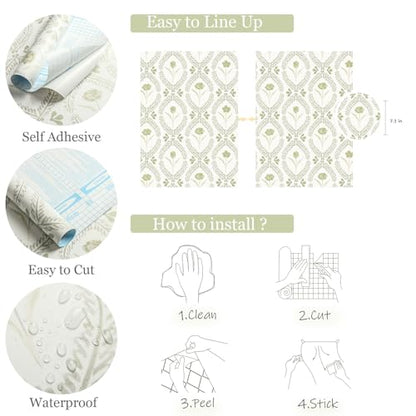Peel and Stick Wallpaper Floral Wallpaper Leaf Contact Paper