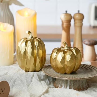 White and Gold Decorative Pumpkins
