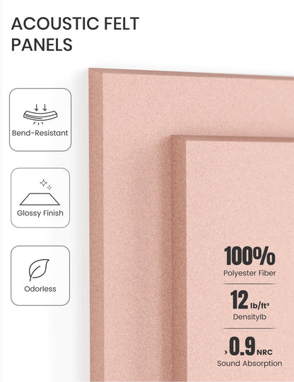 Felt Bulletin Board & Cork Board Alternative 48'' x 36'' (Pink-1 / Solid tile 6-pack)