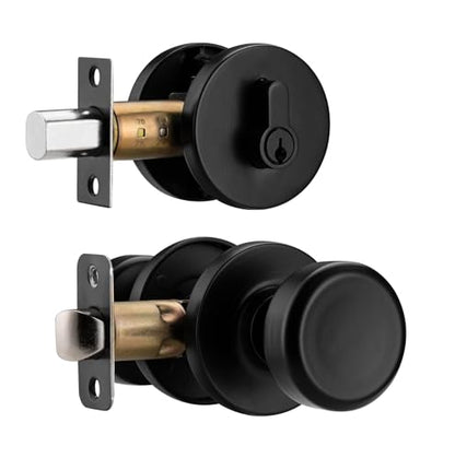 Black Door Knobs Interior with Turn Lock