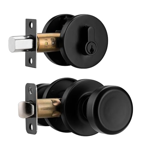 Black Door Knobs Interior with Turn Lock