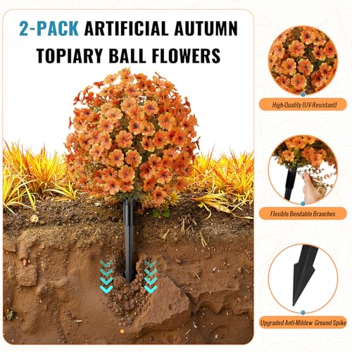 Outdoor Artificial Violet Flowers with Ground Stake
