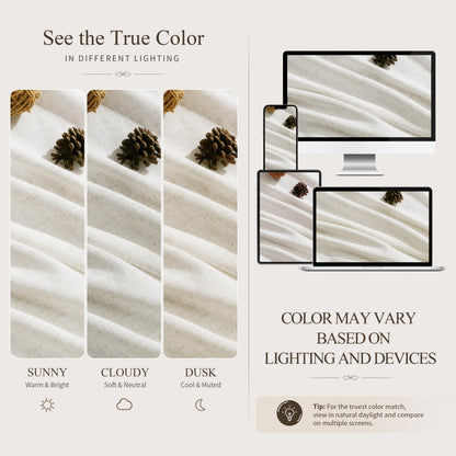 Natural Linen Curtains 87 Inches Long for Living Room 2 Panels (Natural / 52"W x 87"L (Pack of 2))