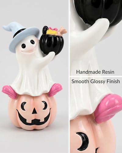 Halloween Ghost Pumpkin Figurine (Ghost on Pumpkin)