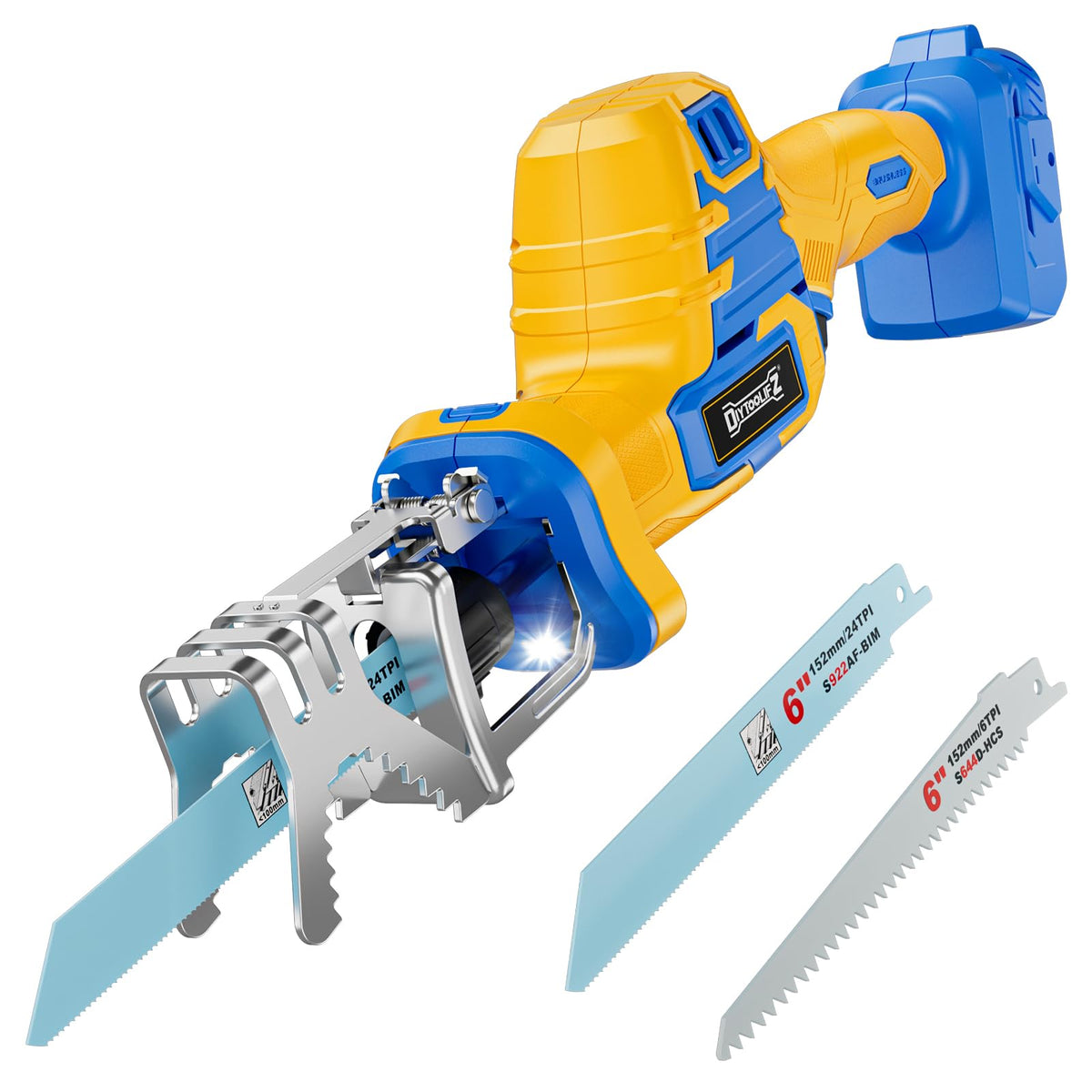 Cordless Reciprocating Saw Compatible with Dewalt 20V Battery (Light Yellow)