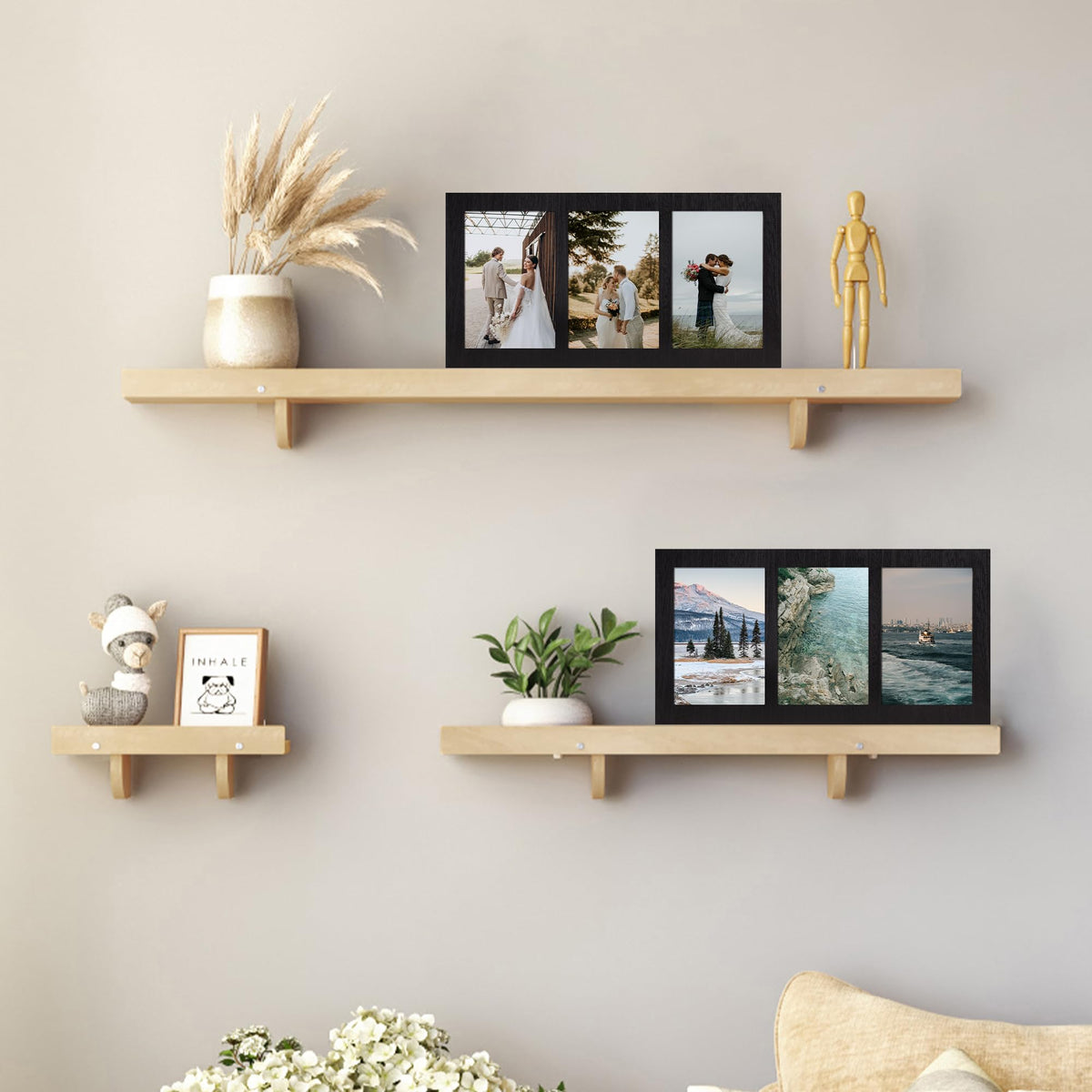 4x6 Collage Picture Frames (Rustic Black / 7x13.5in (2Pack))
