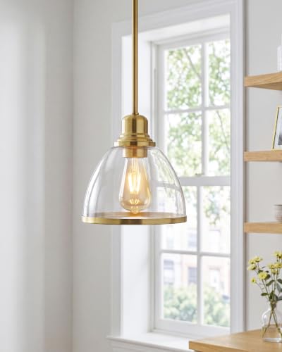2 Pack Modern Pendant Lights (Brushed Gold)