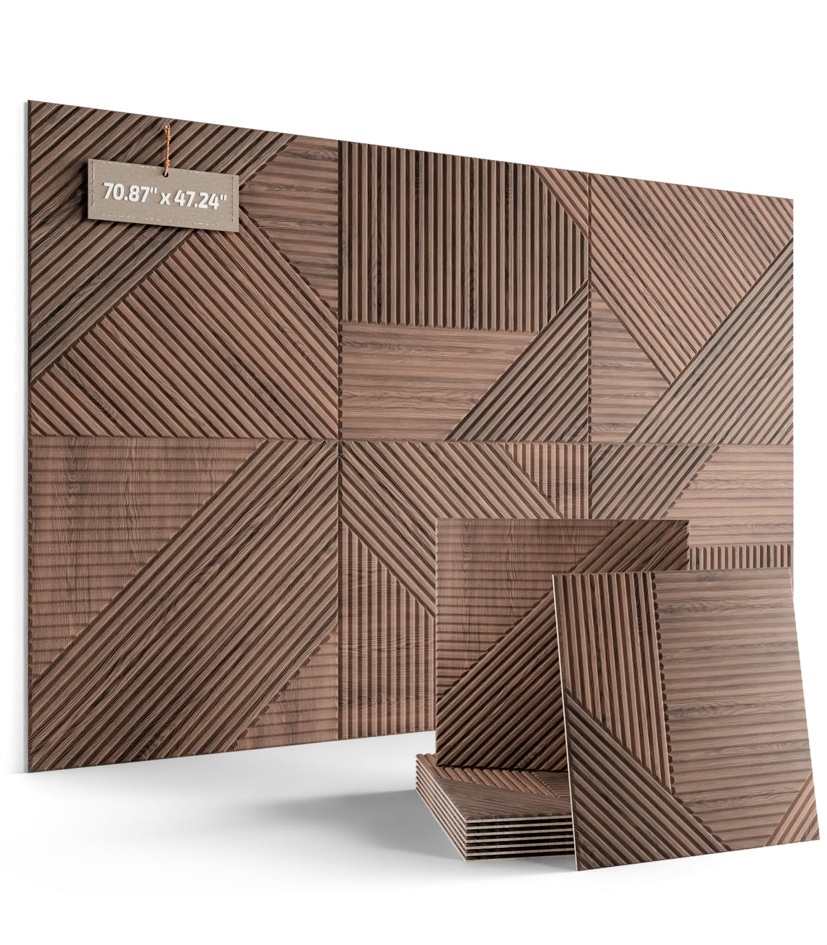 6 Pack Felt Bulletin Board (Walnut Crossing Lines / Fine-stripe 6-pack)
