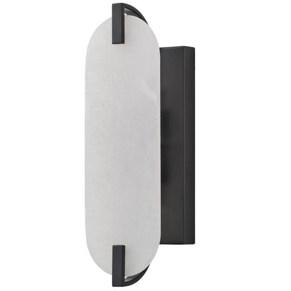 Modern Alabaster Wall Sconces (Black-15.7in-1 Pack)