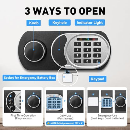 Safe Box Home Safe with Fireproof Waterproof Bag
