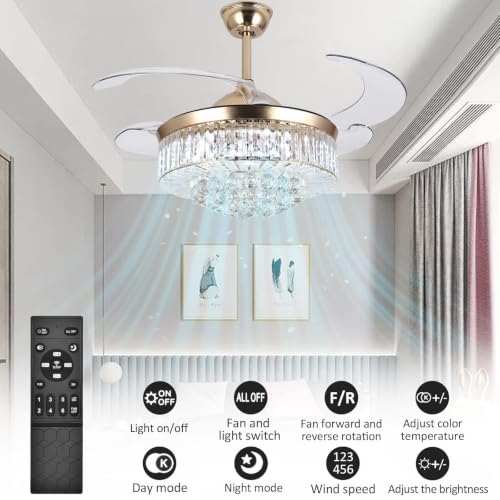 Crystal Ceiling Fan with Light