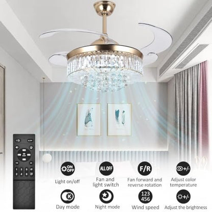 Crystal Ceiling Fan with Light